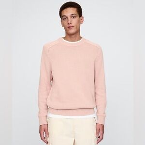 GAP Men’s Raglan Crewneck Heavy Knit Cotton Sweater in Willow Pink Size Medium